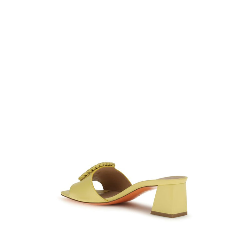Mules Bicolores en Cuir de Veau Bos Taurus pour Femmes - Santoni