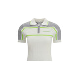 Casablanca White Viscose Polo Shirt - Sporty Elegance for Women