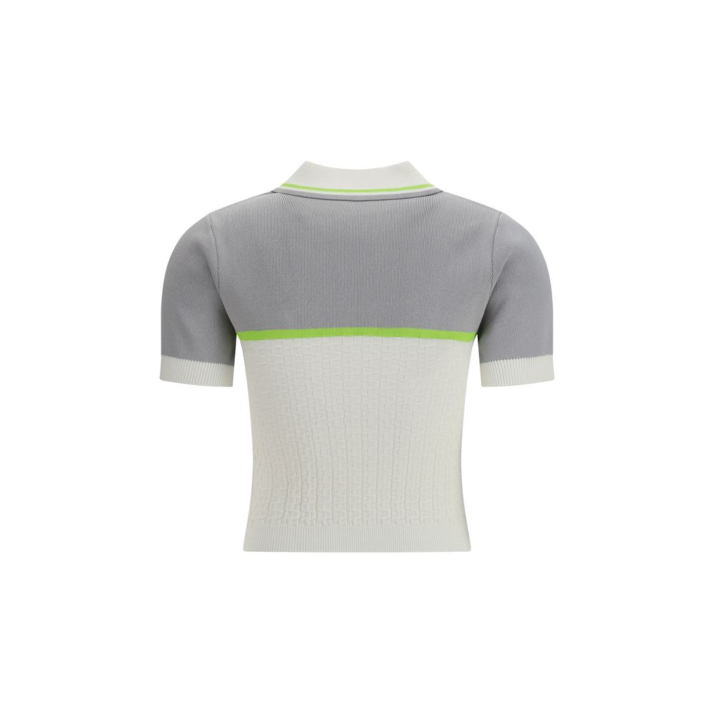 Casablanca White Viscose Polo Shirt - Sporty Elegance for Women