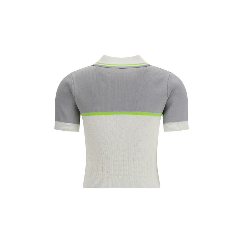 Casablanca White Viscose Polo Shirt - Sporty Elegance for Women
