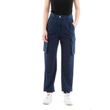 Moschino Blue Cotton Cargo Pants for Women - Stylish & Comfortable