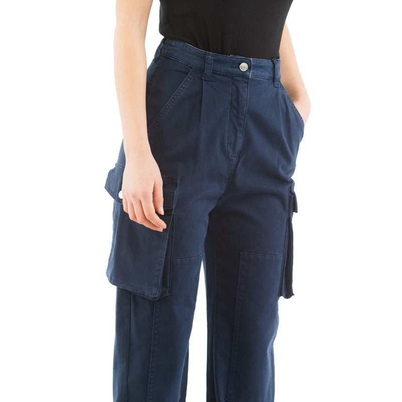 Moschino Blue Cotton Cargo Pants for Women - Stylish & Comfortable