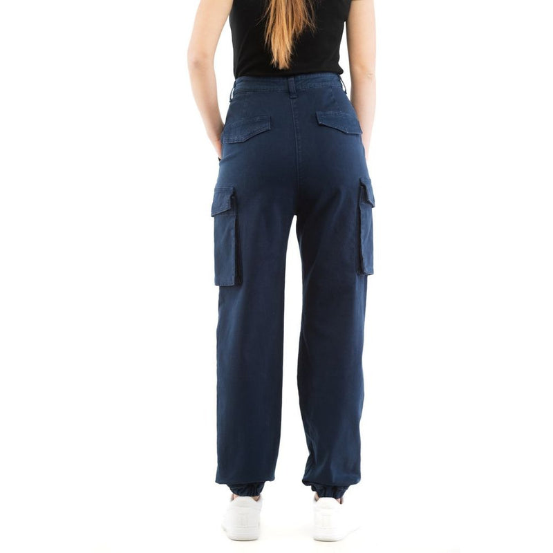 Moschino Blue Cotton Cargo Pants for Women - Stylish & Comfortable