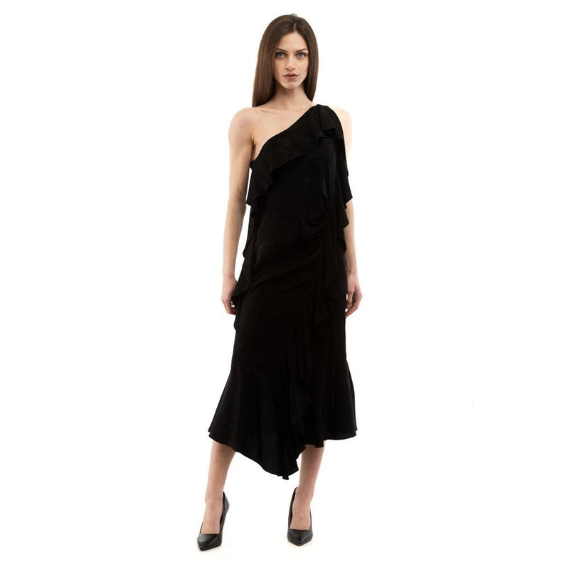 Moschino Black Viscose Cocktail Dress - Elegant Midi Style