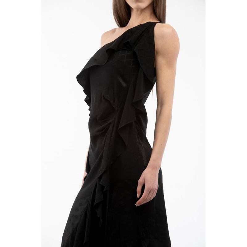 Moschino Black Viscose Cocktail Dress - Elegant Midi Style