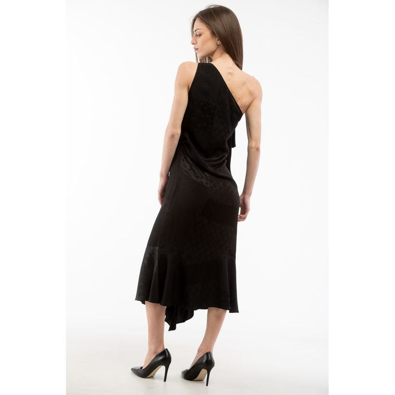 Moschino Black Viscose Cocktail Dress - Elegant Midi Style