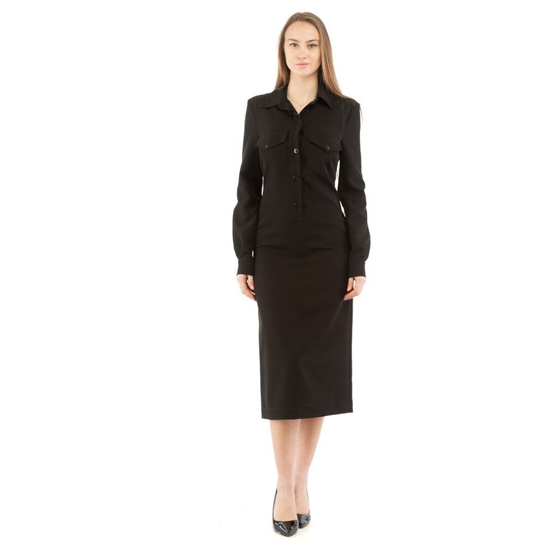 Moschino Black Casual Midi Dress with Long Sleeves for Women
