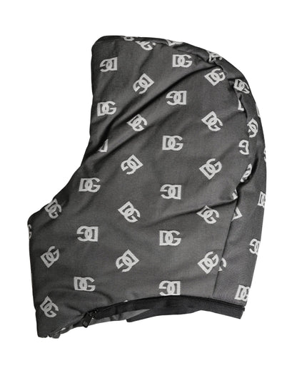 Dolce & Gabbana Chapeau Capello Enveloppant la Tête Entière Imprimé Logo Noir