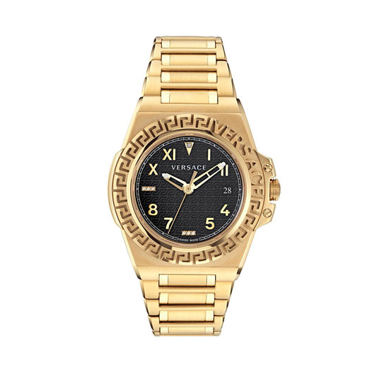 Montre de Luxe en Acier Inoxydable Doré Versace