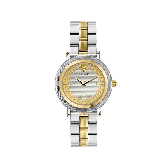 Montre de Luxe en Acier Inoxydable Grise Versace