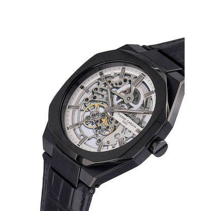 Pierre Cardin Black Leather Dress Watch