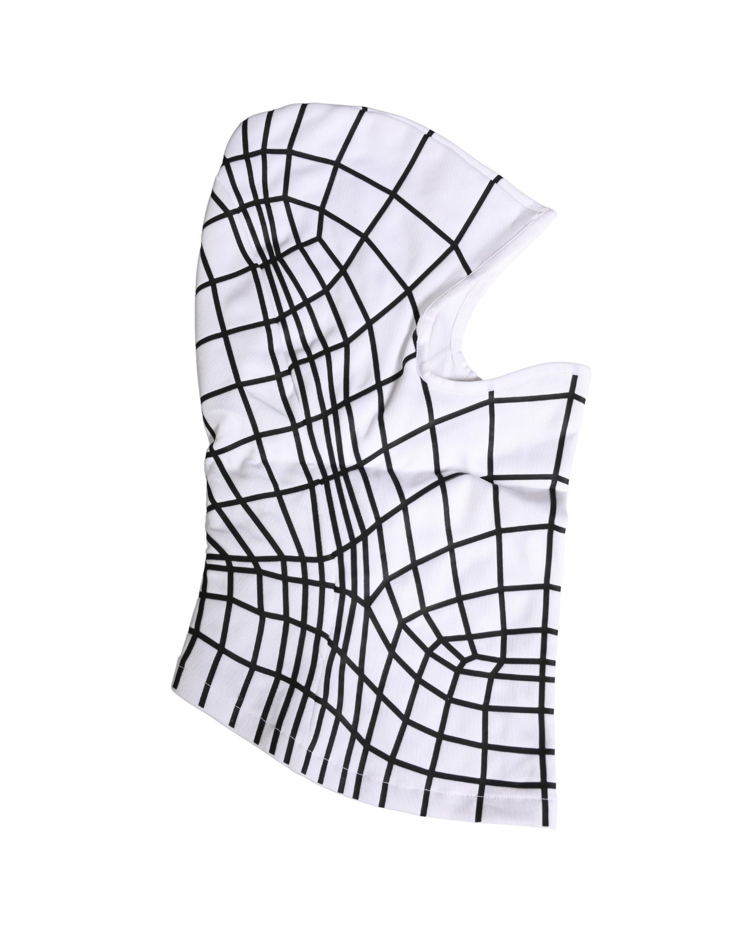 Dolce & Gabbana Heren Wit Gestreept Nylon Ski Mask Balaclava Muts
