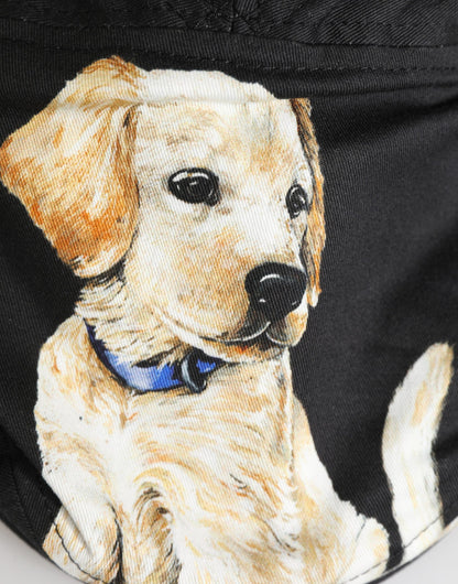 Dolce & Gabbana Heren Zwarte Hond Katoenen Pet