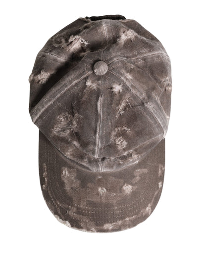 Dolce & Gabbana Casquette de baseball marron en coton vieilli pour homme