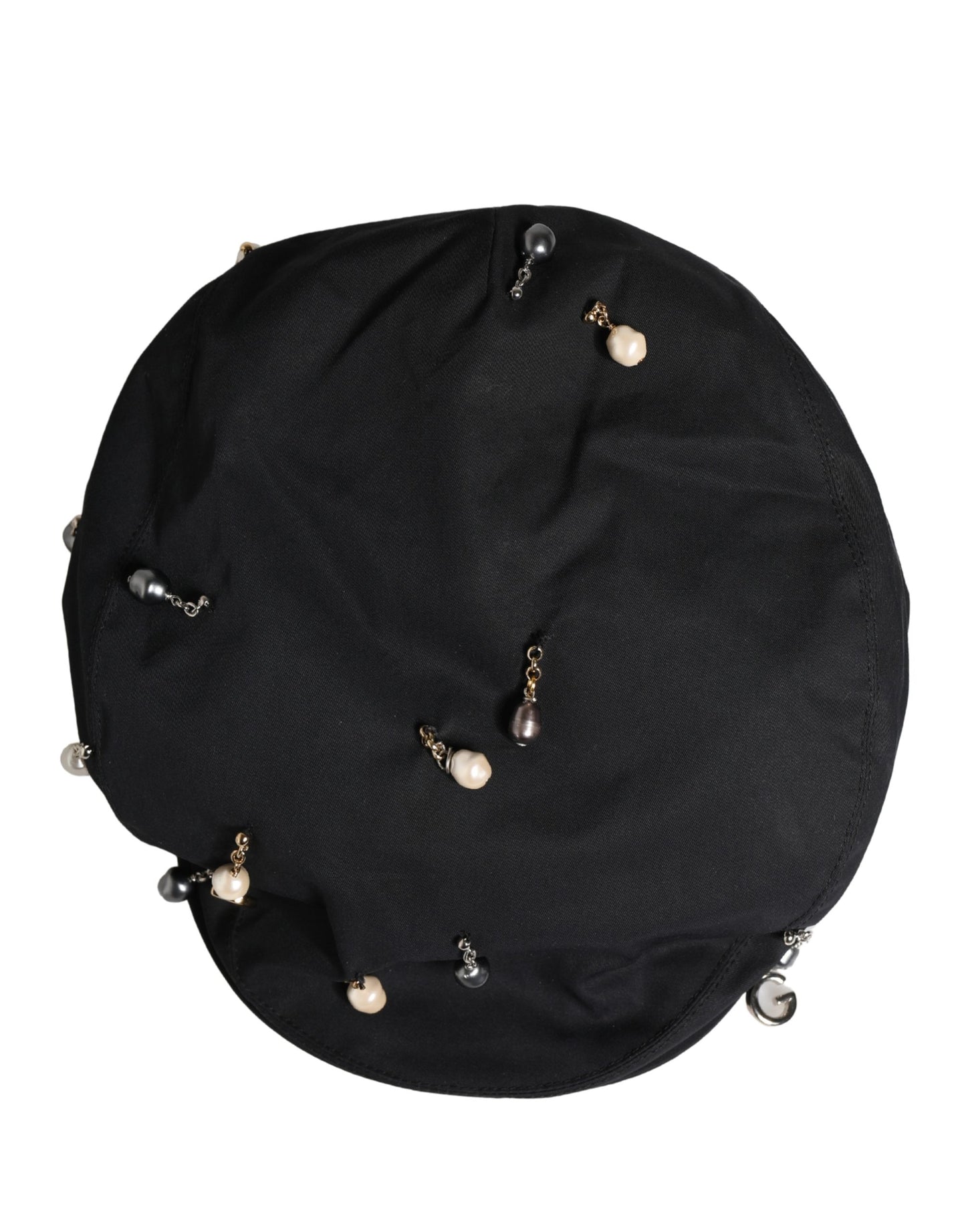 Casquette gavroche Dolce & Gabbana en coton noir orné pour homme