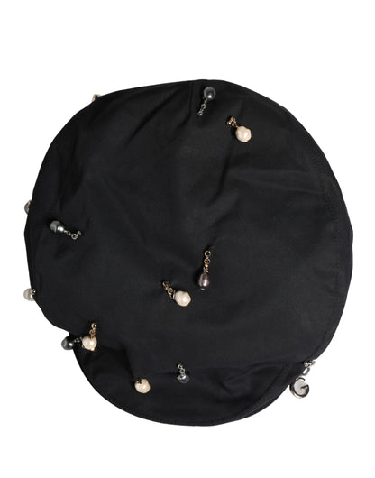 Casquette gavroche Dolce & Gabbana en coton noir orné pour homme