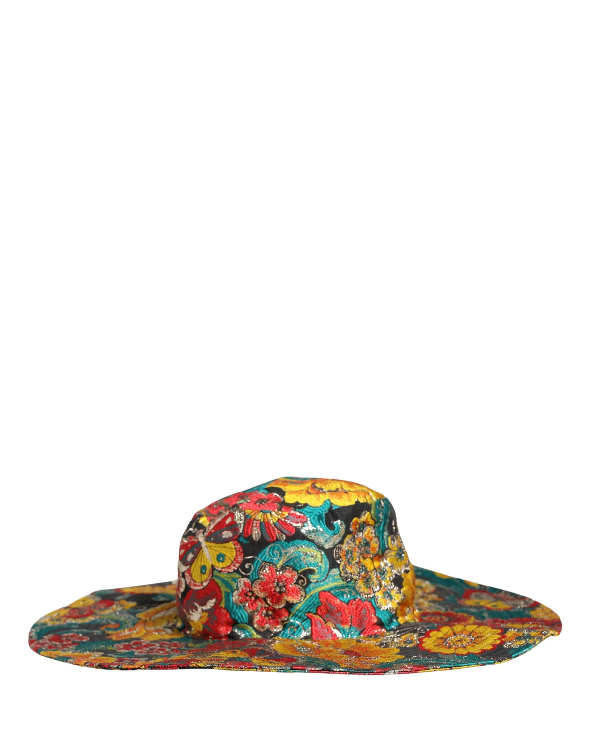 Chapeau bob Dolce & Gabbana pour homme en brocart multicolore à large bord