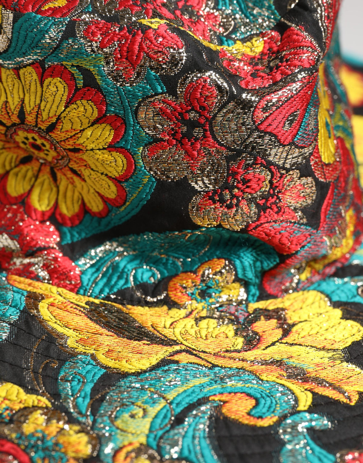 Chapeau bob Dolce & Gabbana pour homme en brocart multicolore à large bord