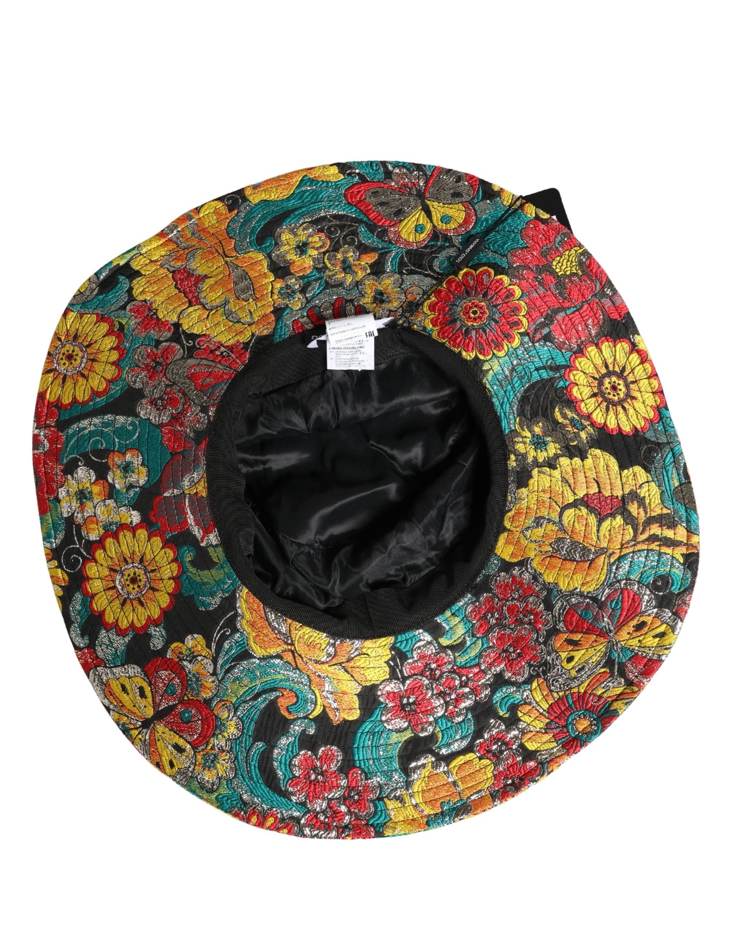 Chapeau bob Dolce & Gabbana pour homme en brocart multicolore à large bord