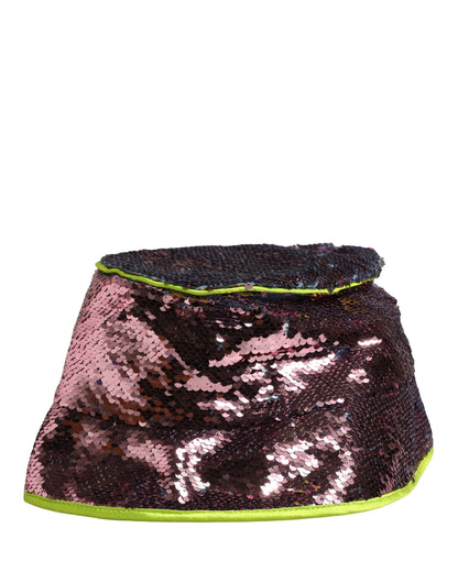 Dolce & Gabbana Heren Paarse Pailletten Bucket Vissershoed