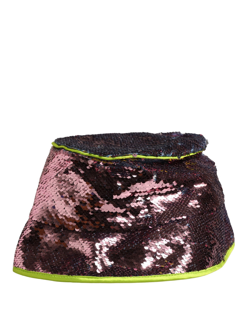 Dolce & Gabbana Heren Paarse Pailletten Bucket Vissershoed