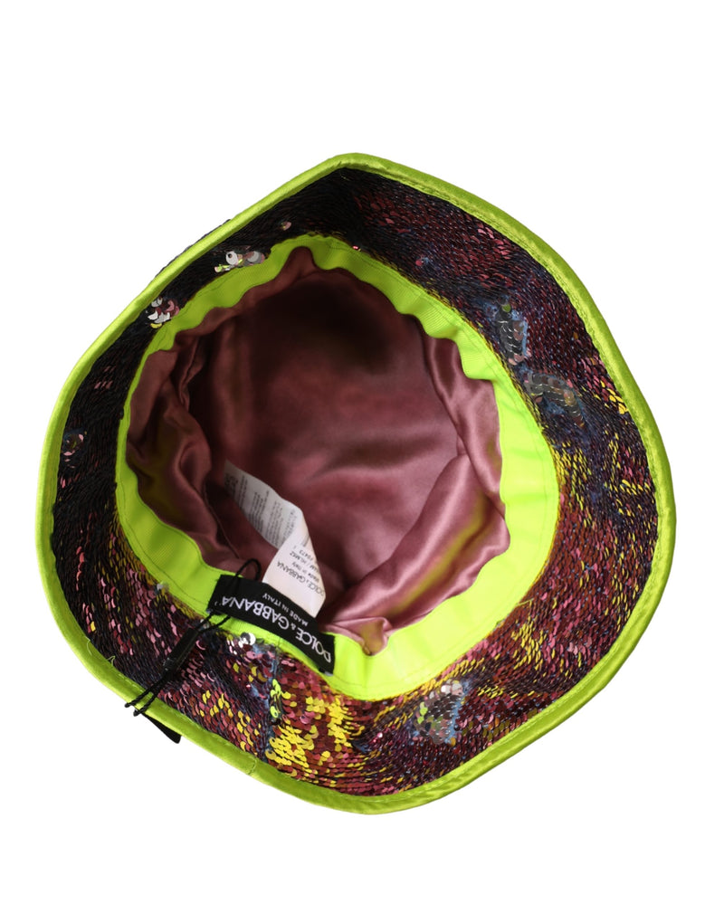 Dolce & Gabbana Heren Paarse Pailletten Bucket Vissershoed