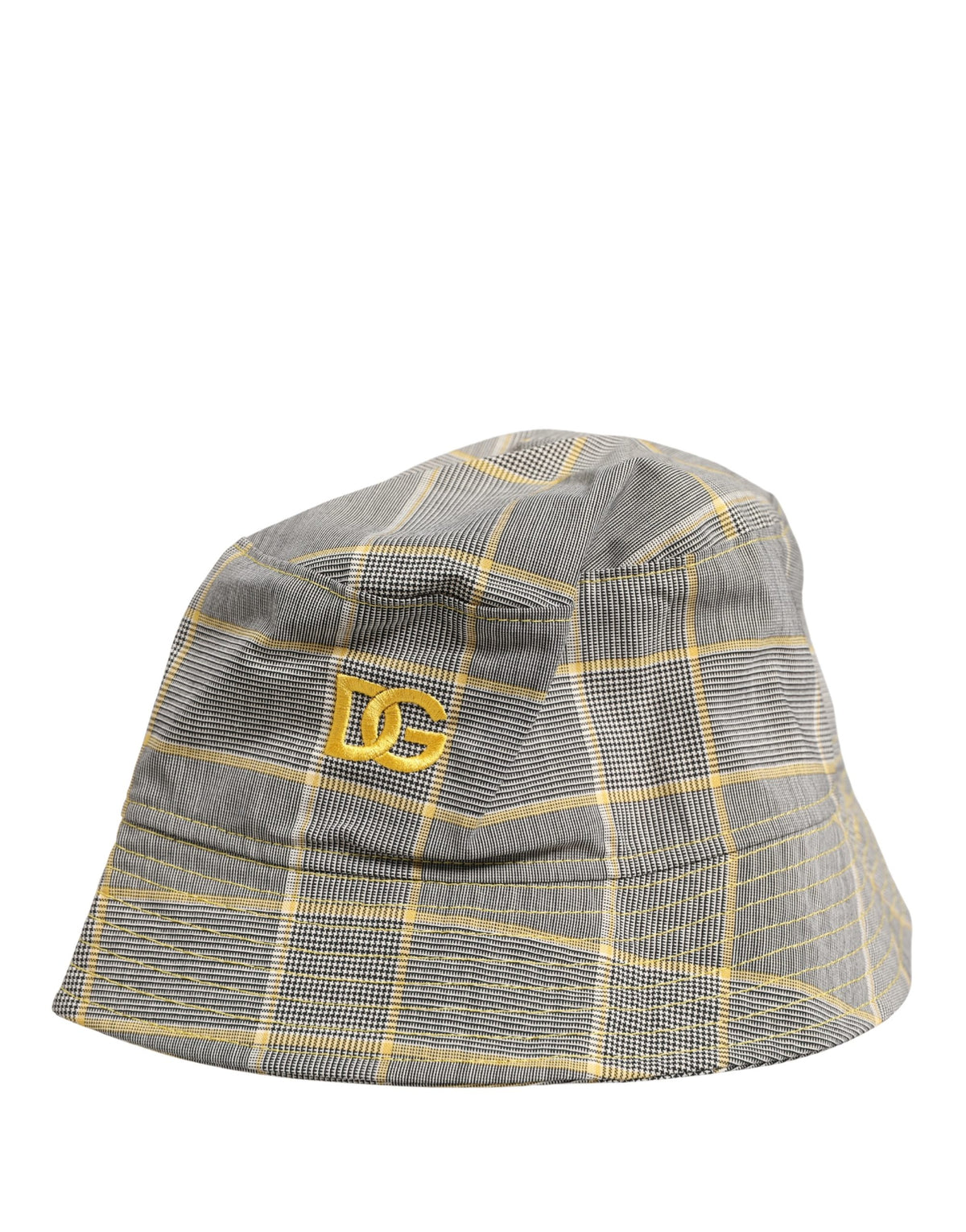 Dolce & Gabbana Casquette Bob Homme à Carreaux Grise