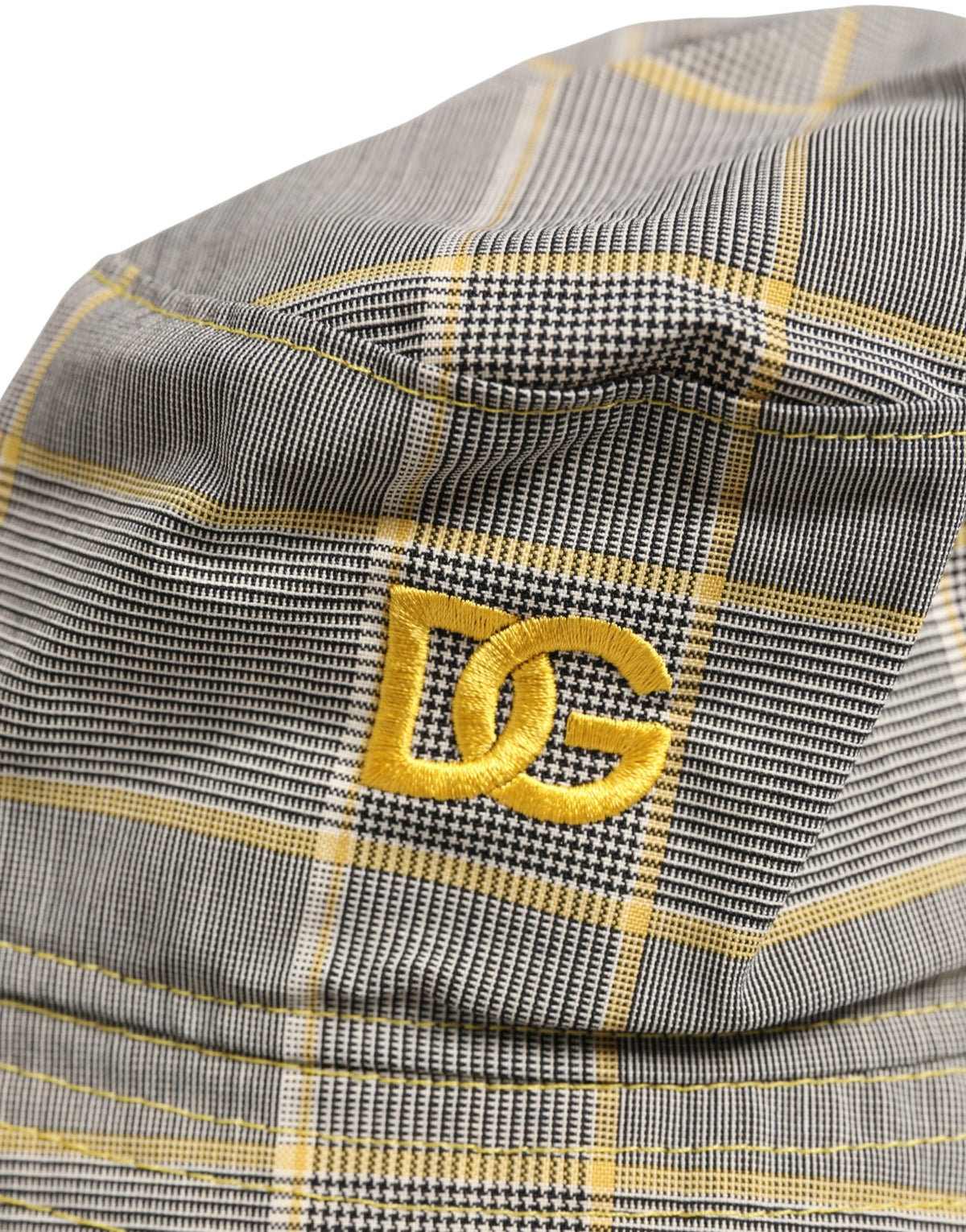 Dolce & Gabbana Casquette Bob Homme à Carreaux Grise