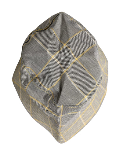 Dolce & Gabbana Casquette Bob Homme à Carreaux Grise