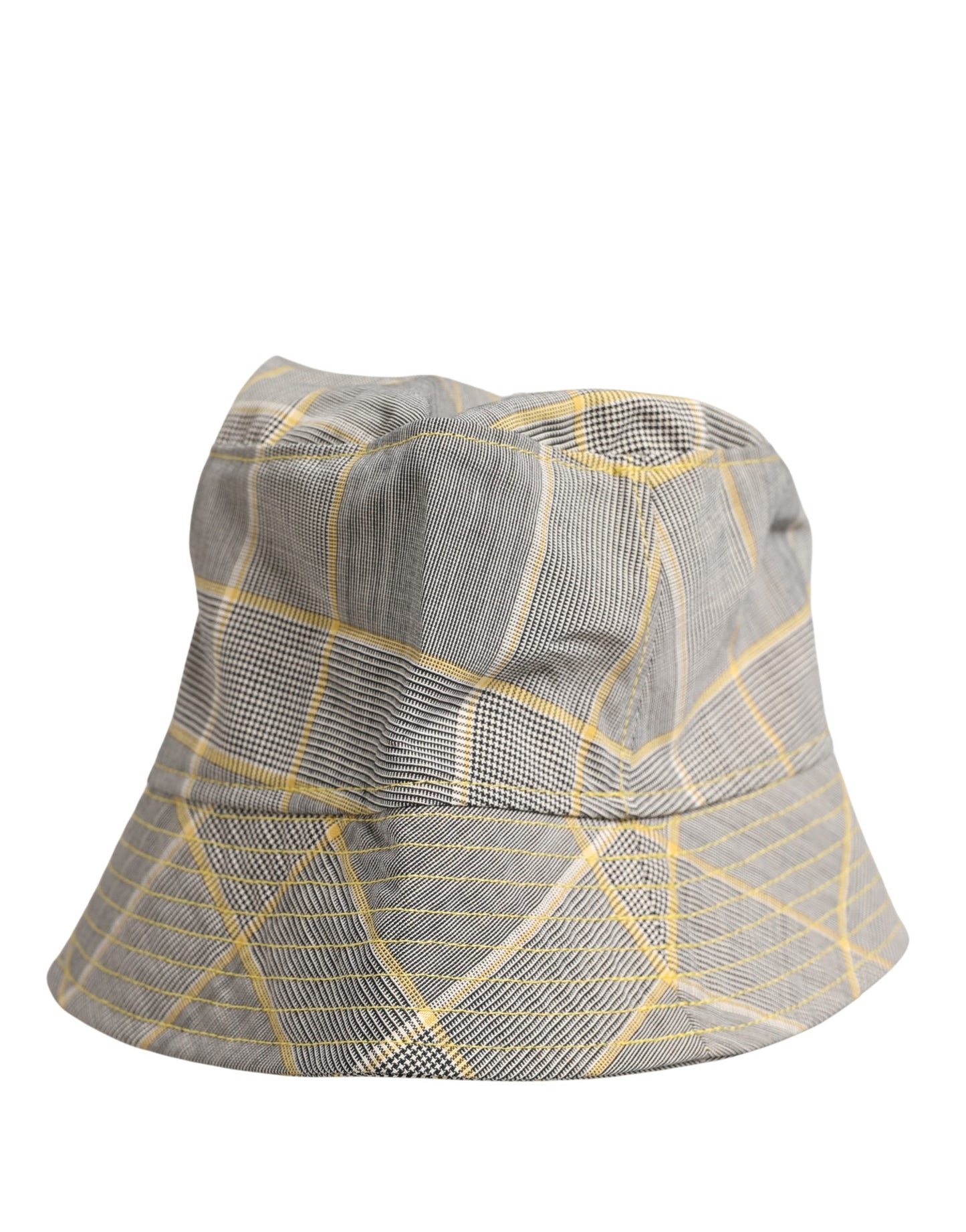 Dolce & Gabbana Casquette Bob Homme à Carreaux Grise