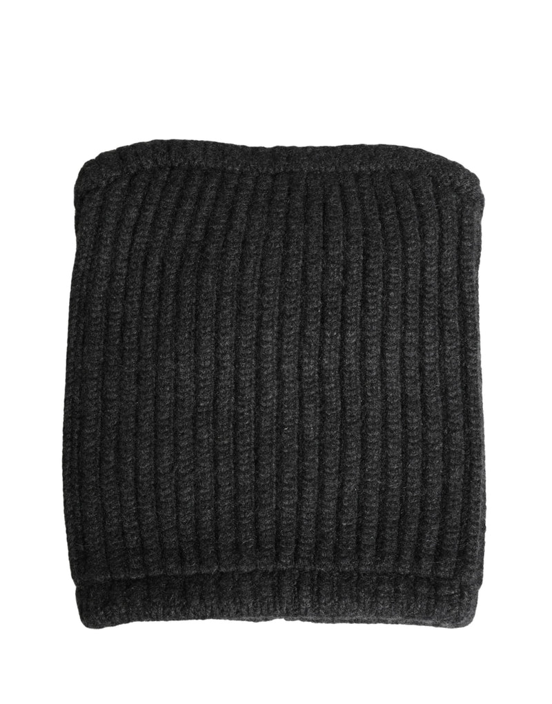 Bonnet cagoule tricoté en cachemire noir Dolce & Gabbana pour homme