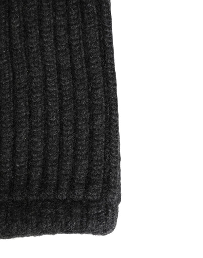 Bonnet cagoule tricoté en cachemire noir Dolce & Gabbana pour homme
