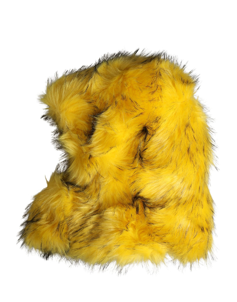 Dolce & Gabbana Yellow Modacrylic Fur Bucket Hat for Women