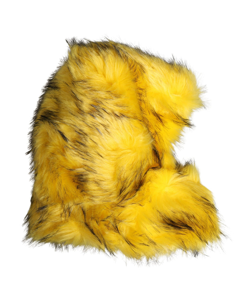Dolce & Gabbana Yellow Modacrylic Fur Bucket Hat for Women