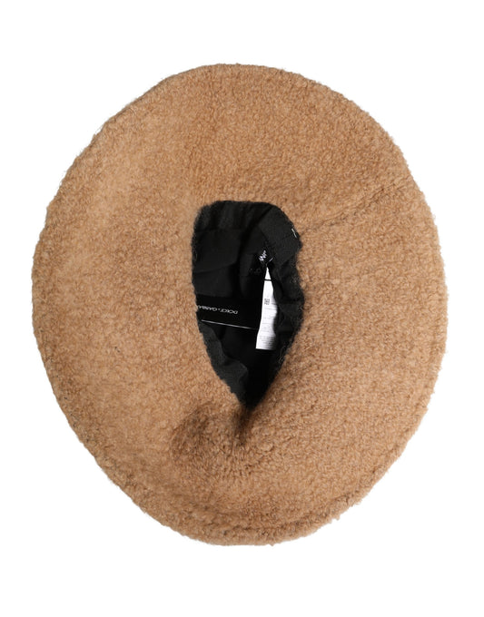 Dolce & Gabbana Beige Virgin Wool Fur Knitted Capello Hat