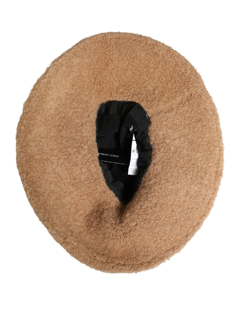 Dolce & Gabbana Beige Virgin Wool Fur Knitted Capello Hat