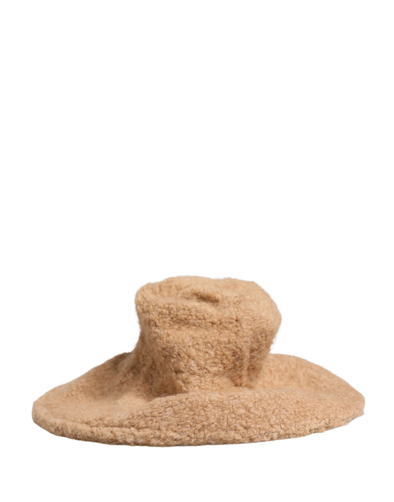 Dolce & Gabbana Beige Virgin Wool Fur Knitted Capello Hat