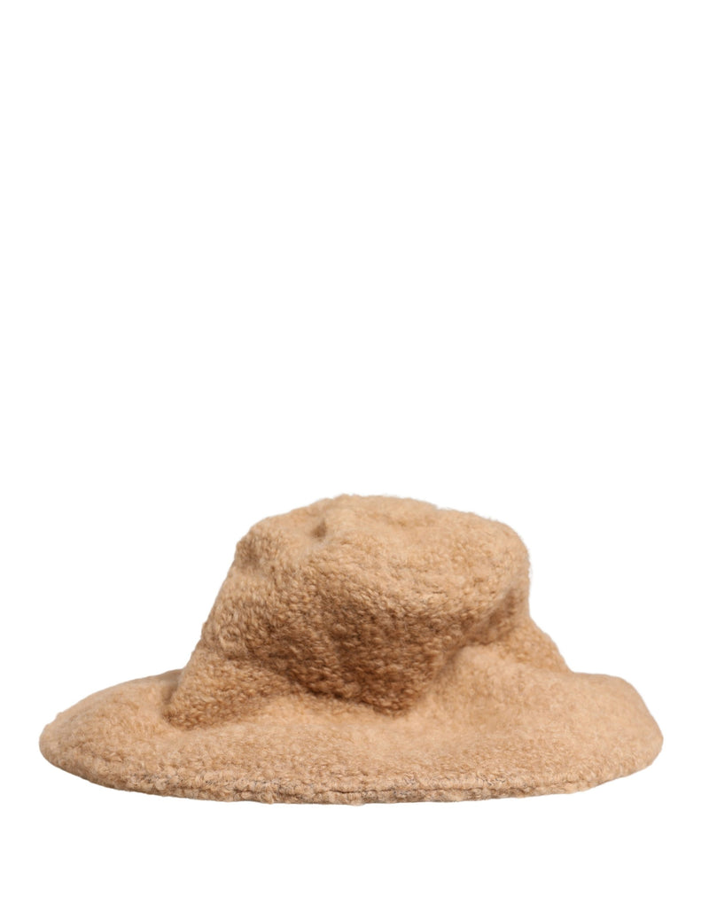 Dolce & Gabbana Beige Virgin Wool Fur Knitted Capello Hat