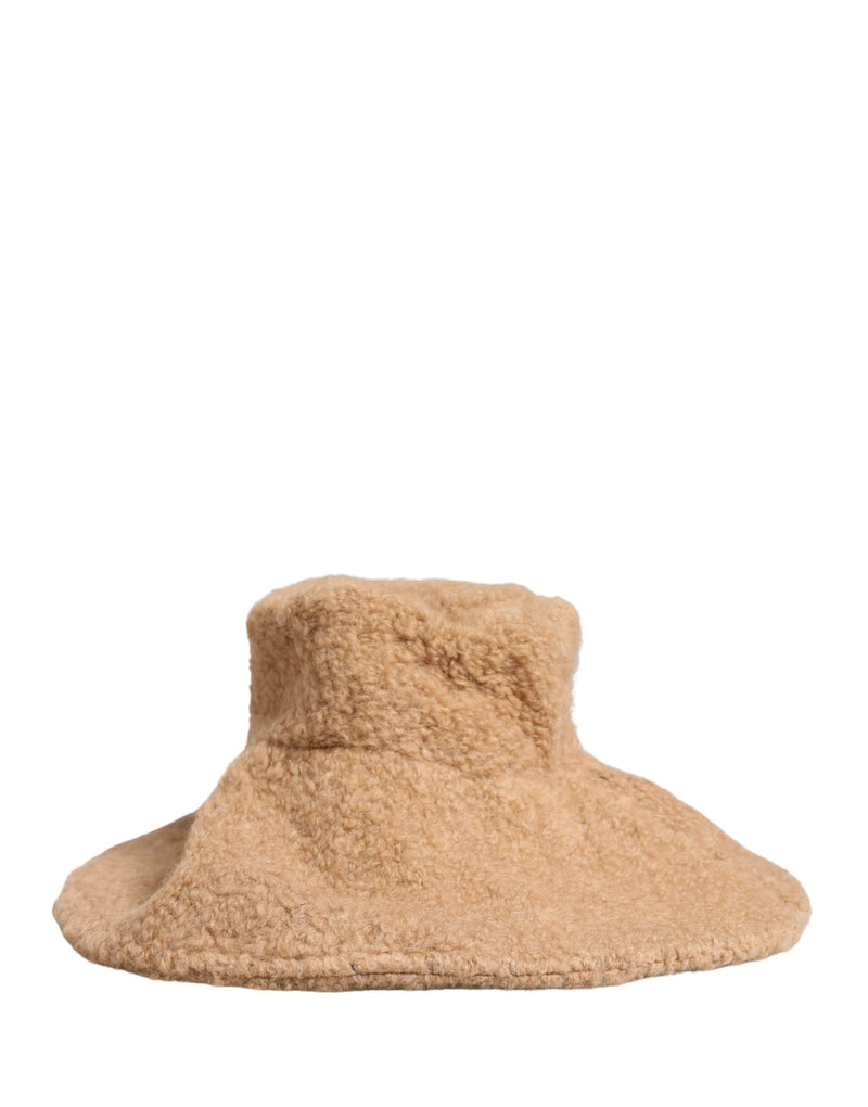 Dolce & Gabbana Beige Virgin Wool Fur Knitted Capello Hat