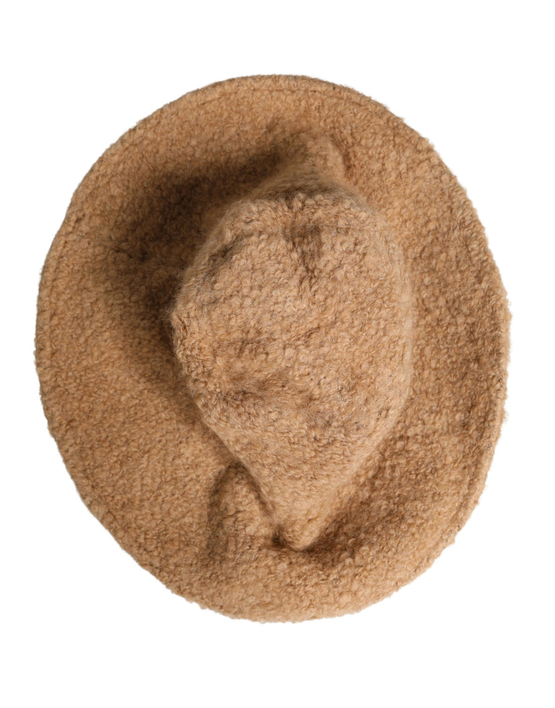 Dolce & Gabbana Beige Virgin Wool Fur Knitted Capello Hat