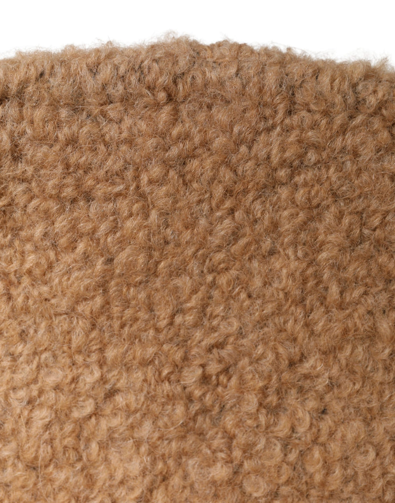 Dolce & Gabbana Beige Virgin Wool Fur Knitted Capello Hat