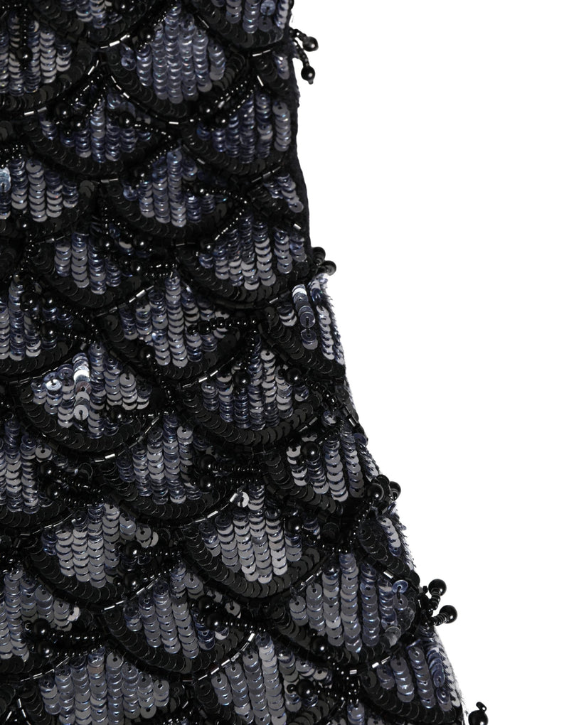Dolce & Gabbana Black Wool Crystal Embellished Balaclava Hat