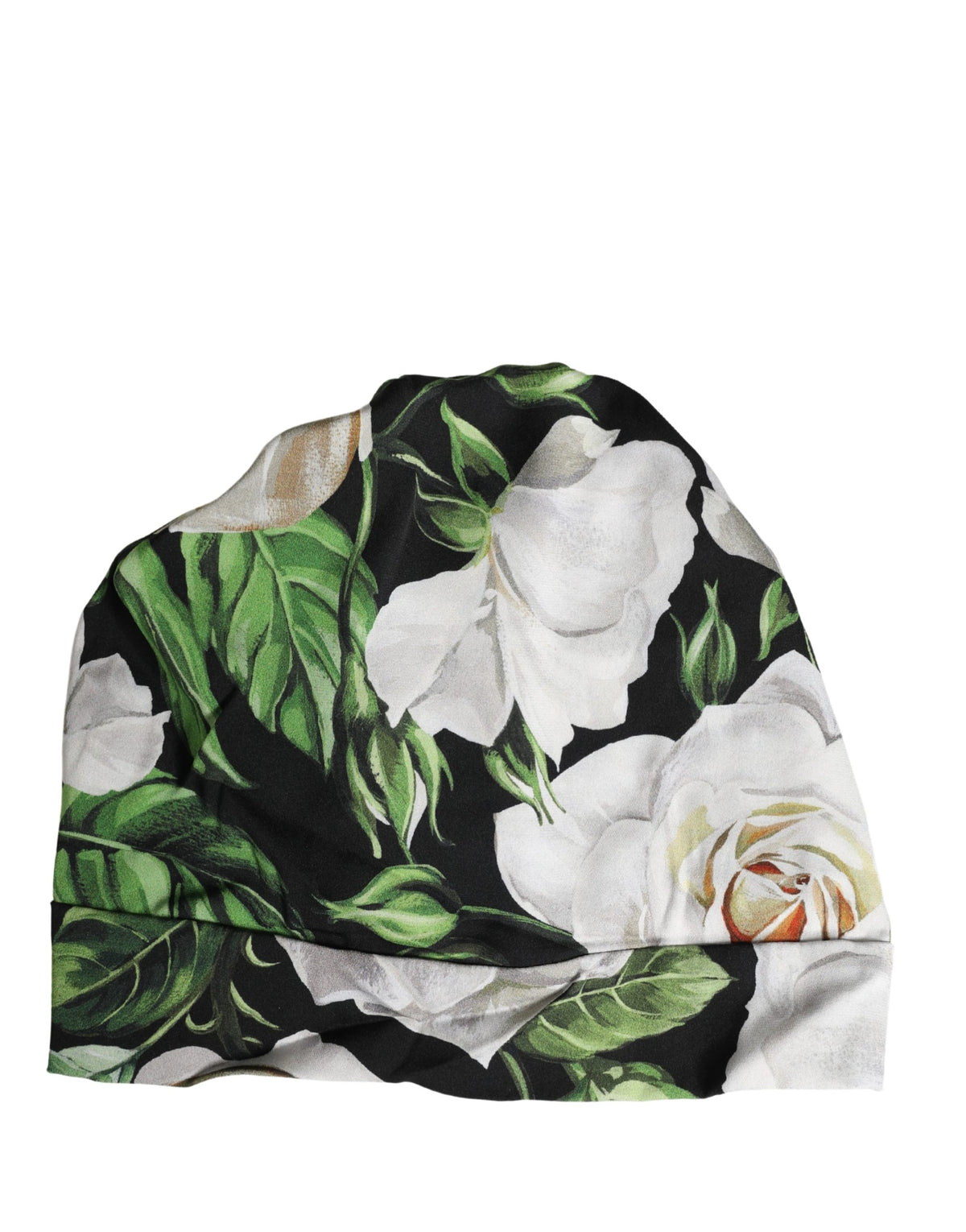 Dolce & Gabbana Black Floral Motif Turban Headwear for Women