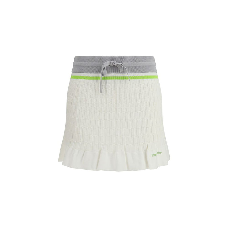 Casablanca White Cotton Mini Skirt - Sporty Elegance