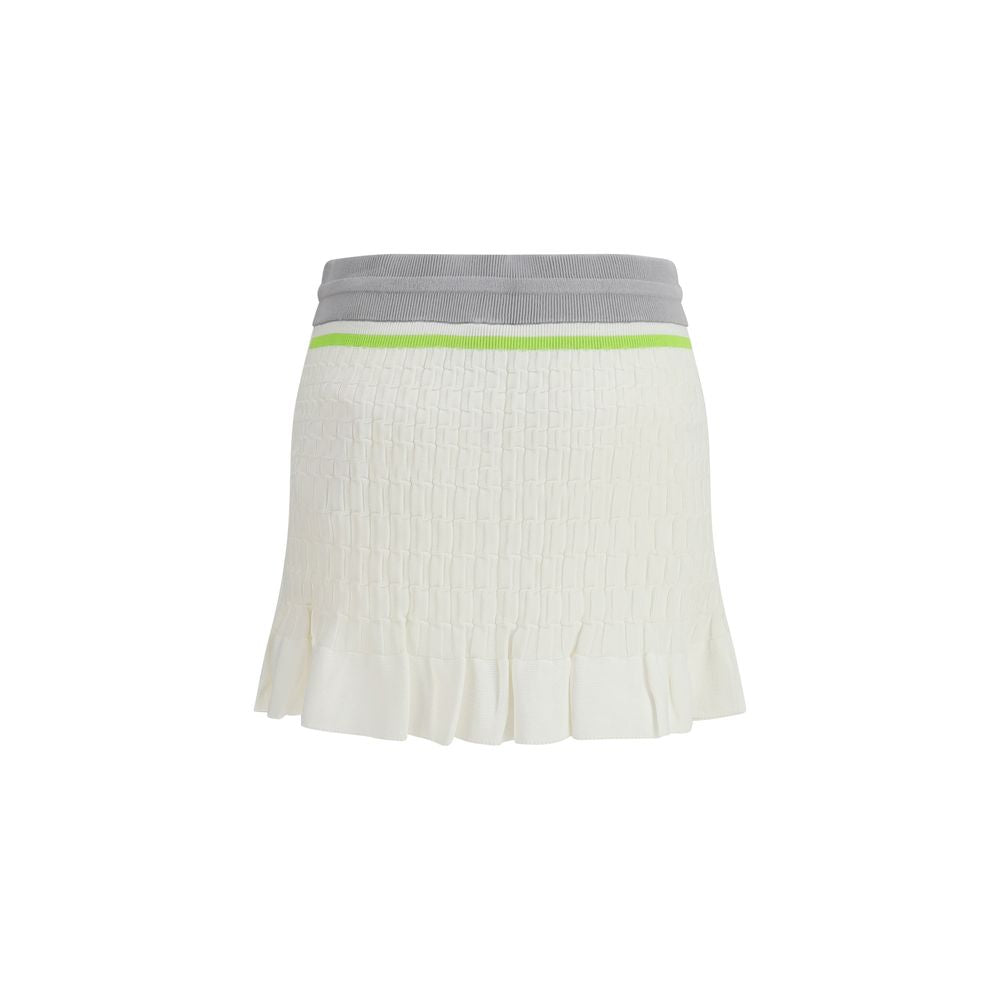 Casablanca White Cotton Mini Skirt - Sporty Elegance