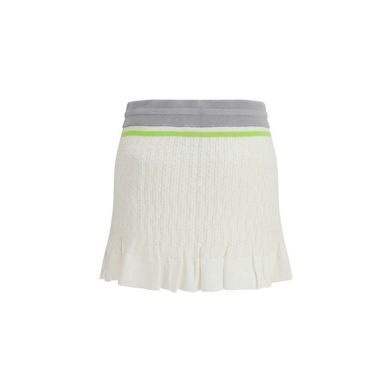 Casablanca White Cotton Mini Skirt - Sporty Elegance