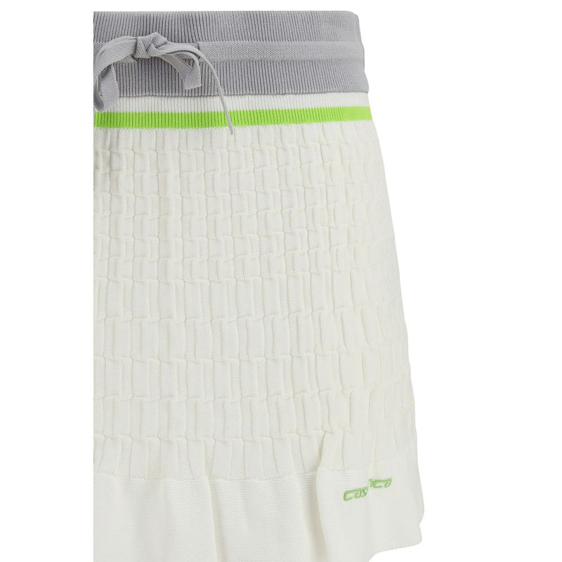 Casablanca White Cotton Mini Skirt - Sporty Elegance