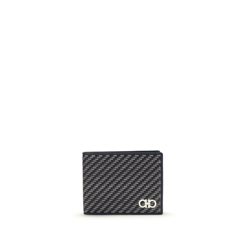 Portefeuille Ferragamo Bos Taurus en cuir de veau gris