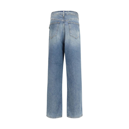 Haikure blauwe katoenen relaxed fit jeans