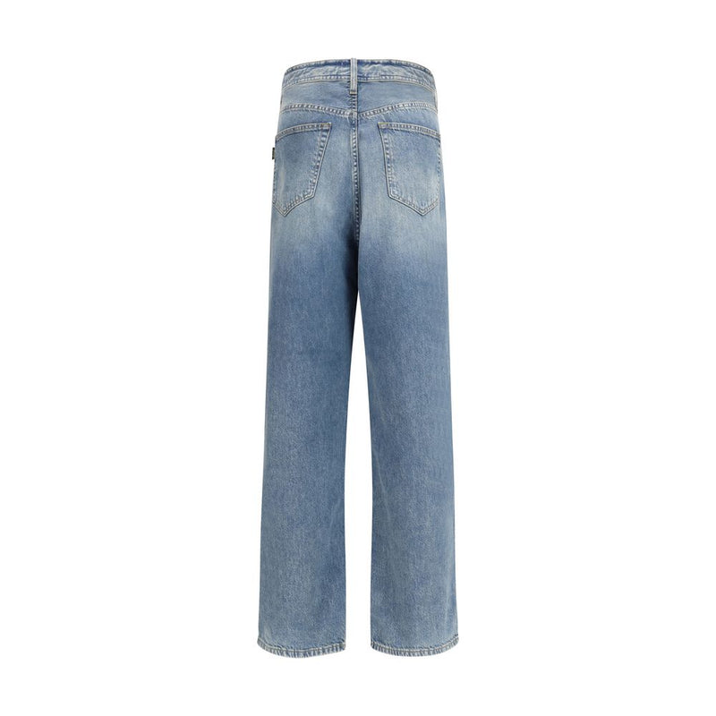Haikure blauwe katoenen relaxed fit jeans